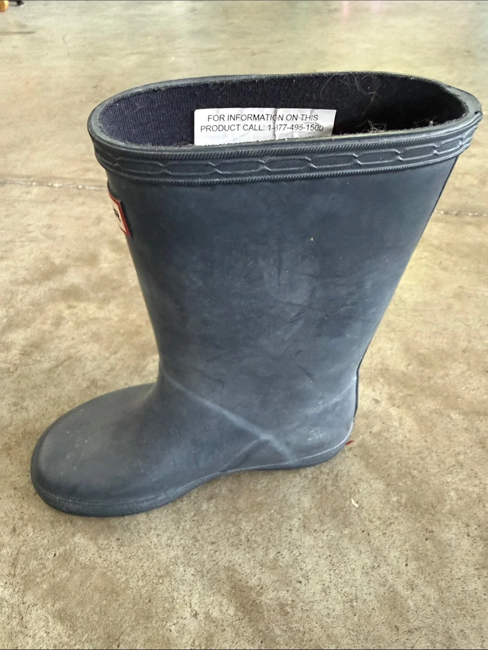 Hunter Kids Navy Blue Tall Rubber Rain Boots with Logo